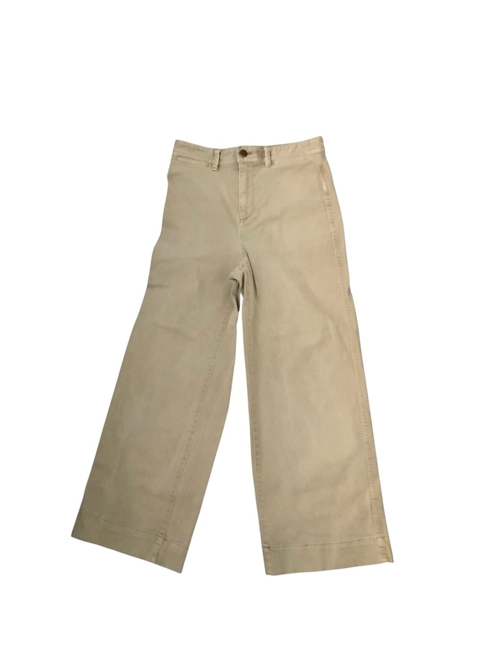 GAP High-Rise Wide-Leg Crop Jean Pants - Beige SZ 4